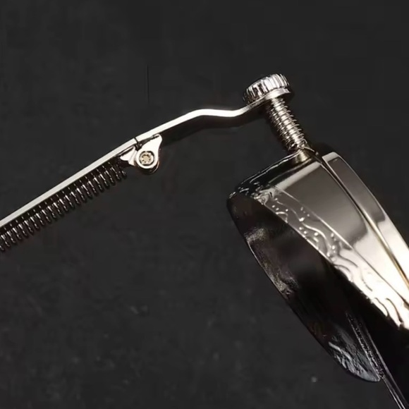 Retro Round Steampunk Silver Metallic Sunglasses UV400 Men & Women Bikercore - Picture 10 of 15